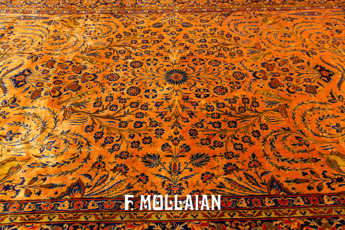 Kashan Manchester Rug Rust&Red n°:97660368